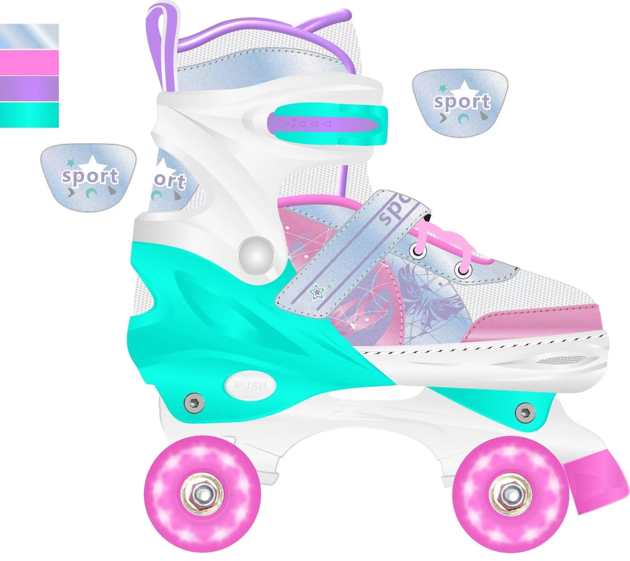 New Roller Skates for Kids Girls Boys 4 Size Adjustable Light Up Children's Roller Skate Shoes Skates 4 Wheels Girl Xmas Gift - silverfoxgoods