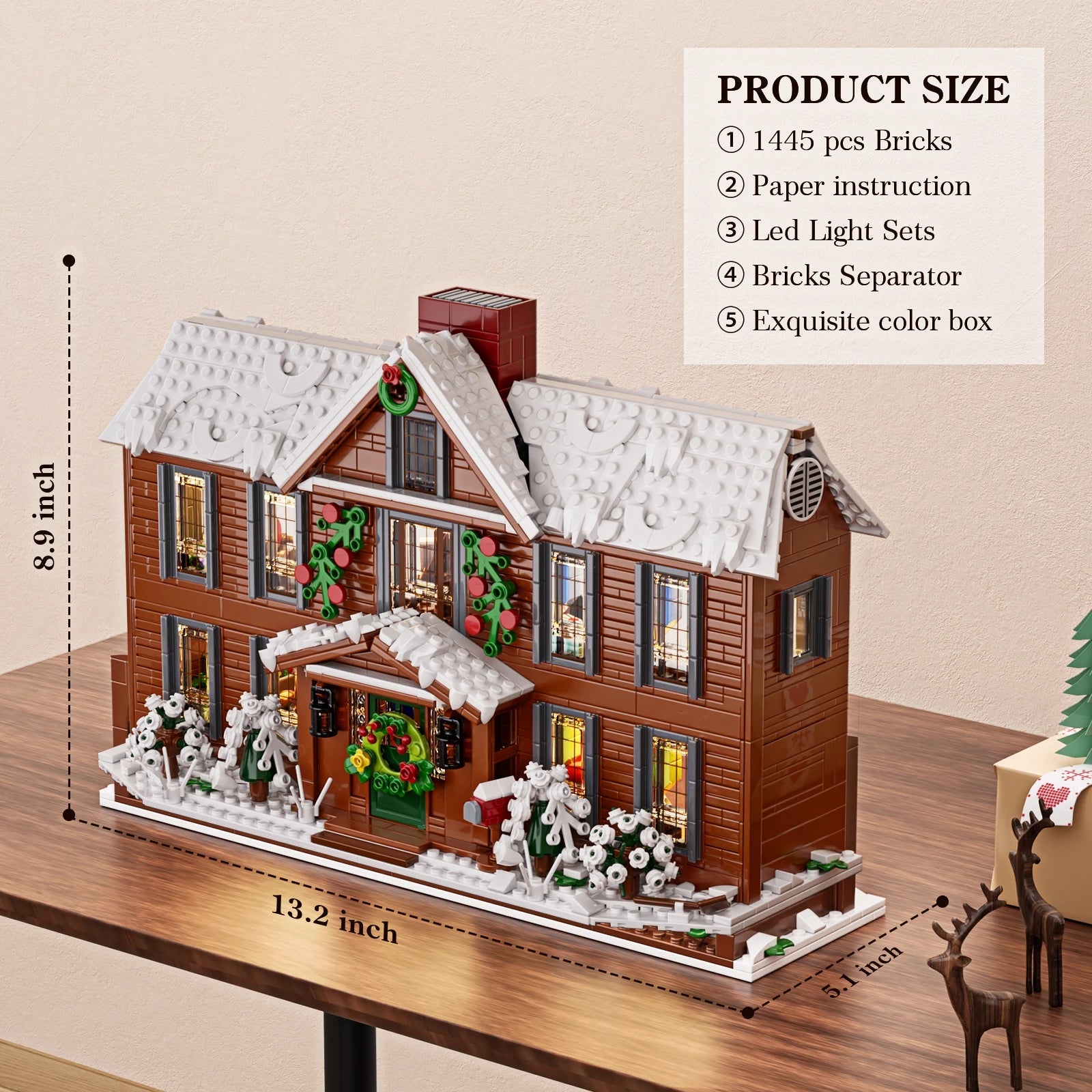 Orchard House Little Women Winter Village building block set, 1445 pieces
