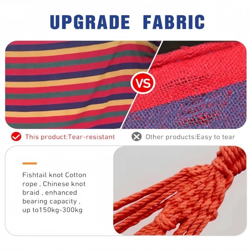 Outdoor camping hammock double thick swing lounge travel portable lightweight - silverfoxgoods