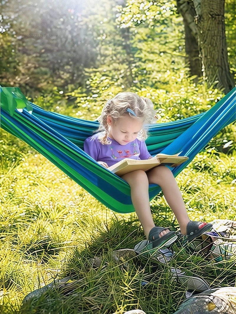 Outdoor camping hammock double thick swing lounge travel portable lightweight - silverfoxgoods