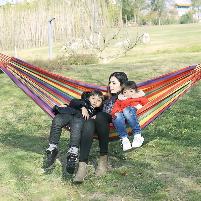 Outdoor camping hammock double thick swing lounge travel portable lightweight - silverfoxgoods