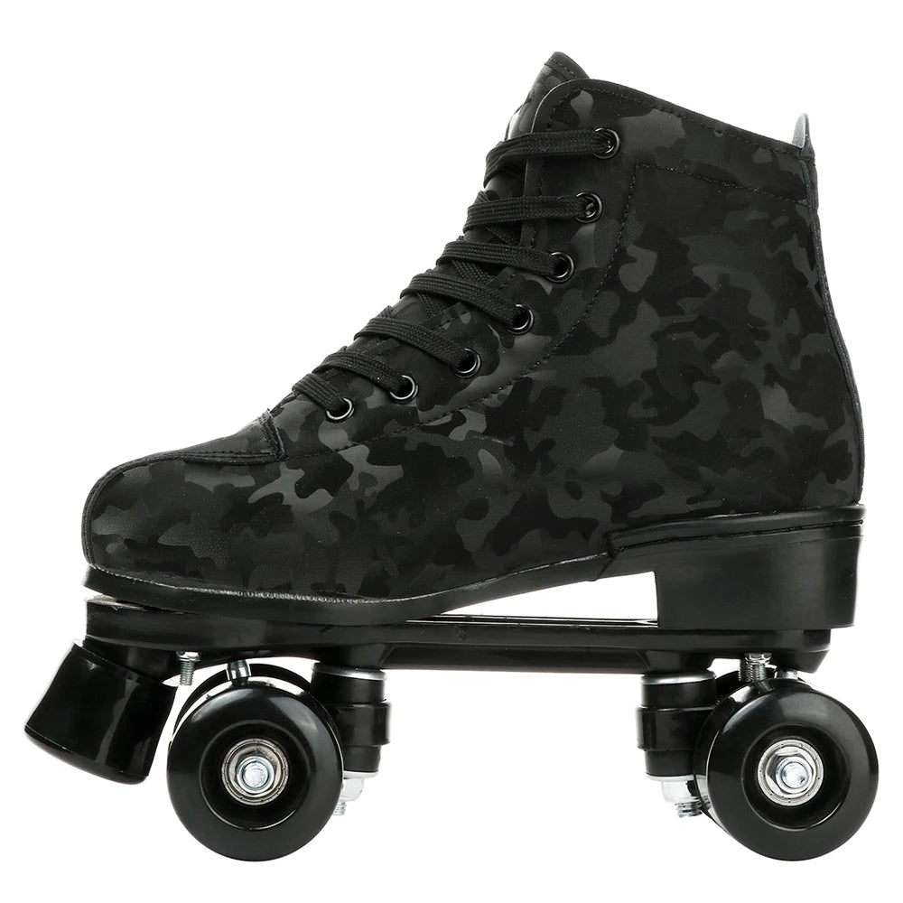 Outdoor Roller Skates Sports Double Row Skates Quad 4 Wheels Skating Women Flashing Roller Skates Shoes for Men Youth Boys Girls - silverfoxgoods