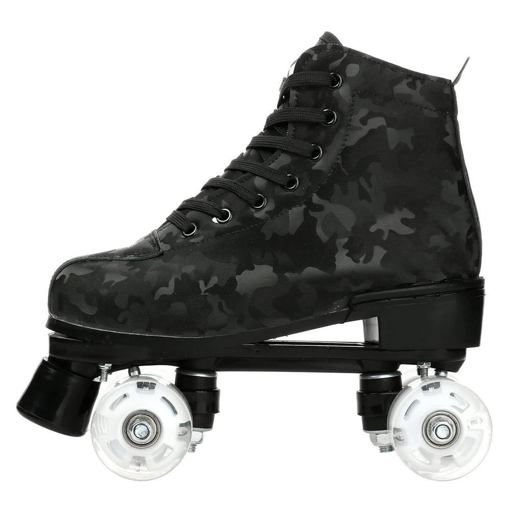Outdoor Roller Skates Sports Double Row Skates Quad 4 Wheels Skating Women Flashing Roller Skates Shoes for Men Youth Boys Girls - silverfoxgoods