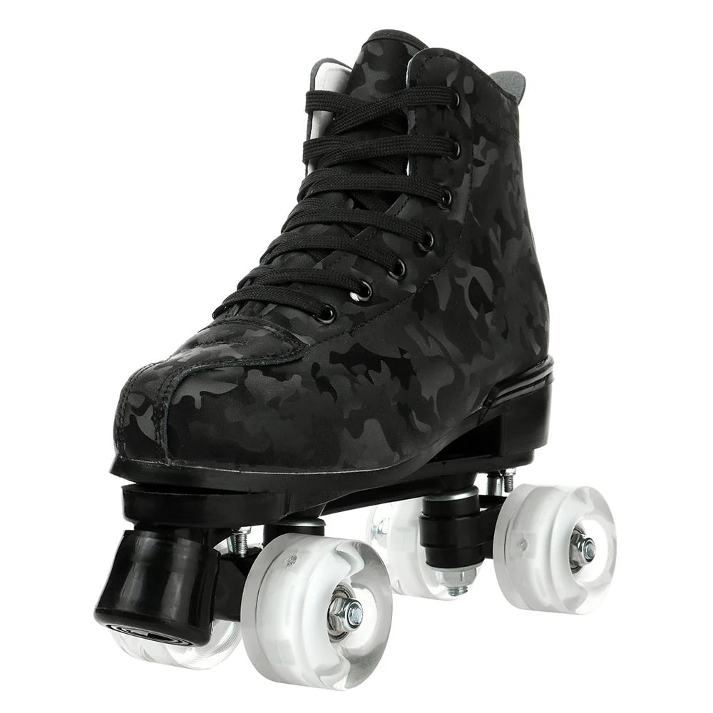 Outdoor Roller Skates Sports Double Row Skates Quad 4 Wheels Skating Women Flashing Roller Skates Shoes for Men Youth Boys Girls - silverfoxgoods