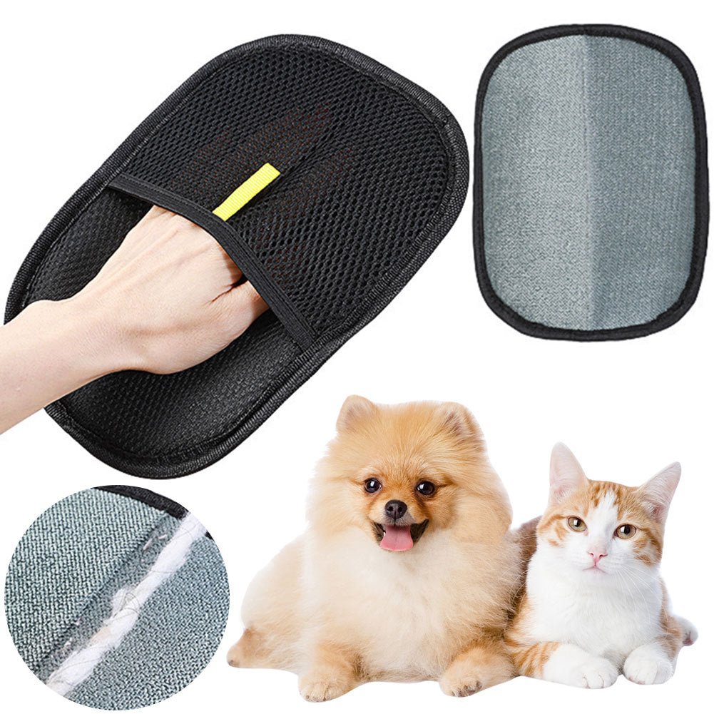2-in-1 Pet Hair Remover Mitt and Deshedding Brush Glove for Dogs, Cats, and More - silverfoxgoods