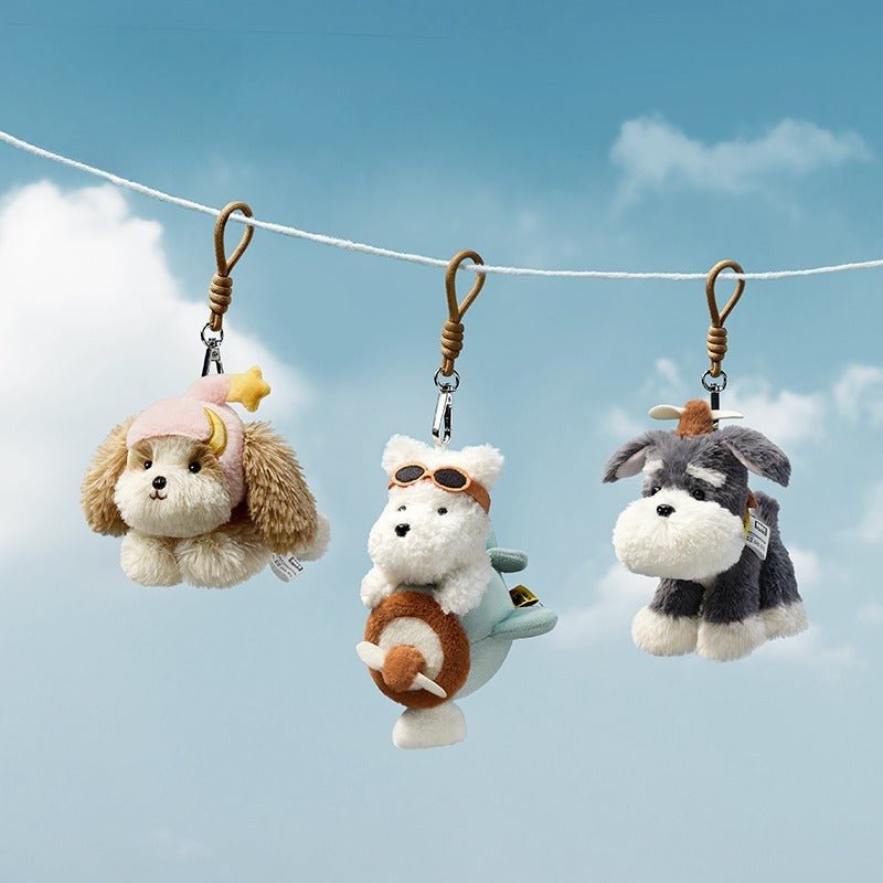 Plush West Highland Puppy Schnauzer Bag/Keychain Pendant - silverfoxgoods