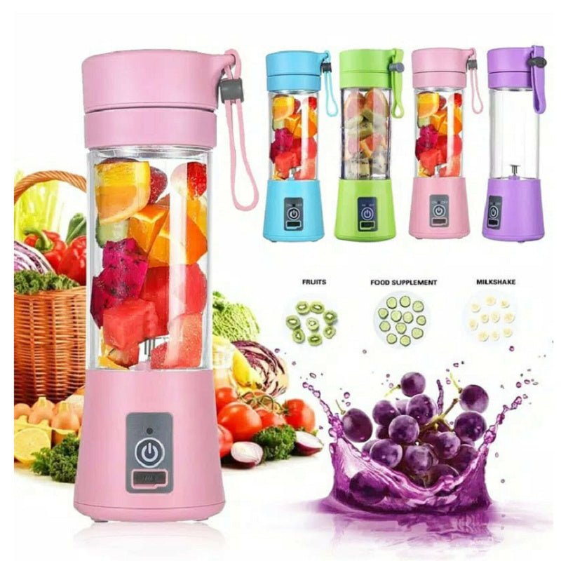 Portable Blender With USB Rechargeable Fruit Juice Mixer Portable Electric Mini Juicer - silverfoxgoods