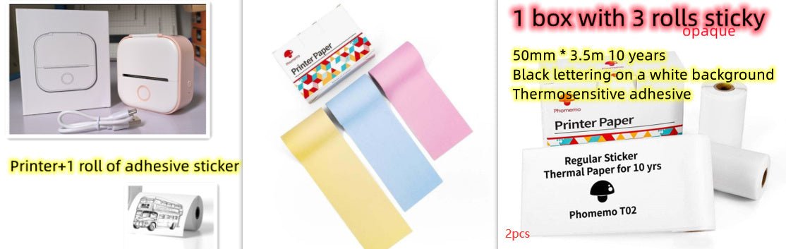 Mini Thermal Label Printer - Portable, Bluetooth, Home & Student Use - silverfoxgoods