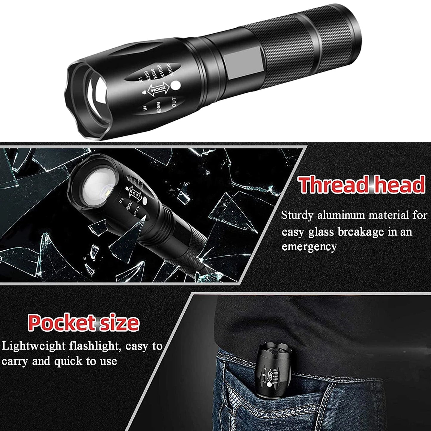 Powerful LED Flashlight | Silver Fox Goods
