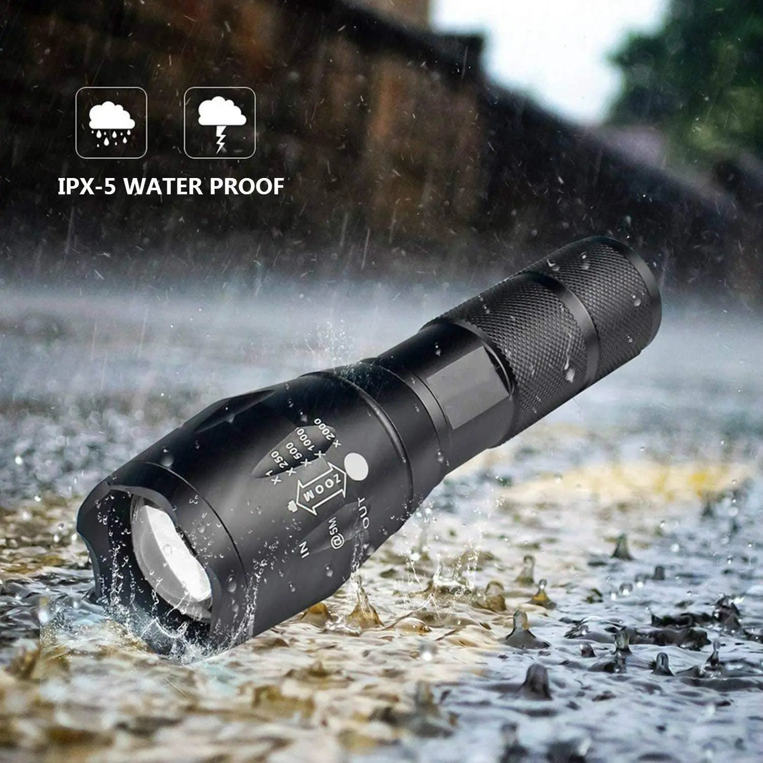 Powerful LED Flashlight Aluminum Alloy Portable Torch USB ReChargeable Outdoor Camping Tactical Flash Light - silverfoxgoods