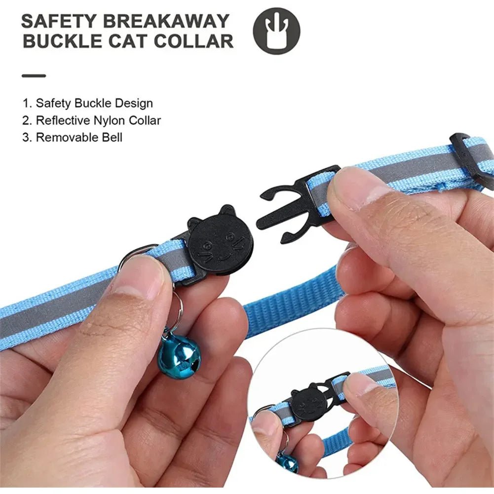 Reflective Cat Collar with Apple AirTag Holder Adjustable and Stylish Design for Kitten Safety - silverfoxgoods