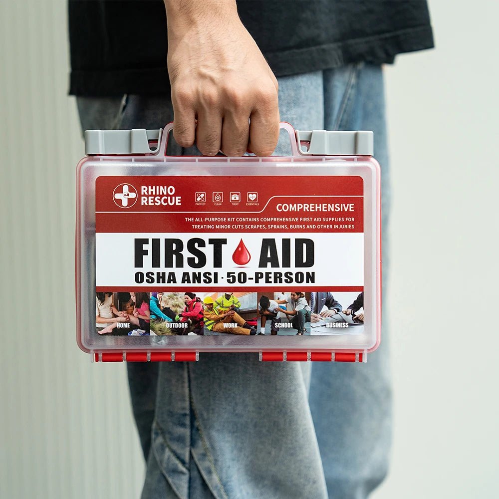 Rhino Rescue First Aid Kit: Home, Office, School, Car, Outdoor, Travel - silverfoxgoods