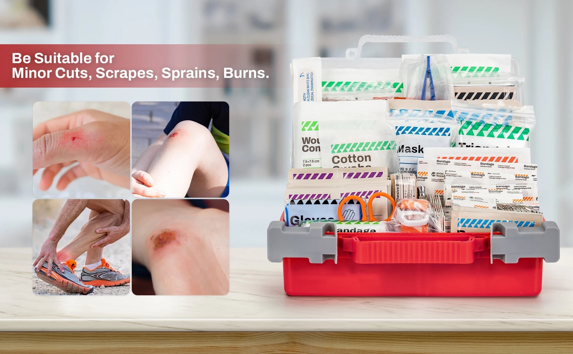 Rhino Rescue First Aid Kit: Home, Office, School, Car, Outdoor, Travel - silverfoxgoods