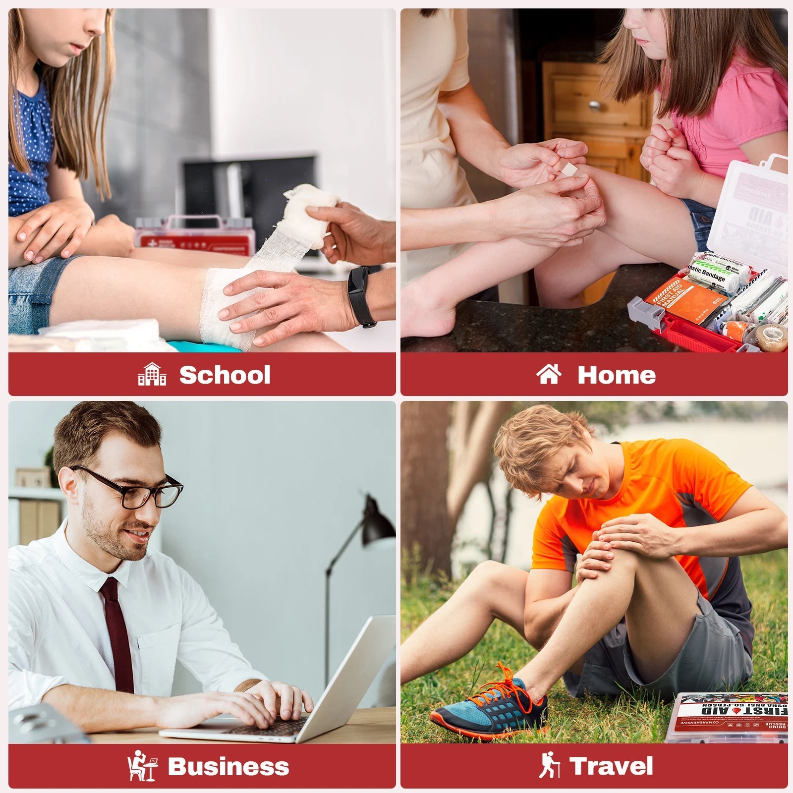 Rhino Rescue First Aid Kit: Home, Office, School, Car, Outdoor, Travel - silverfoxgoods