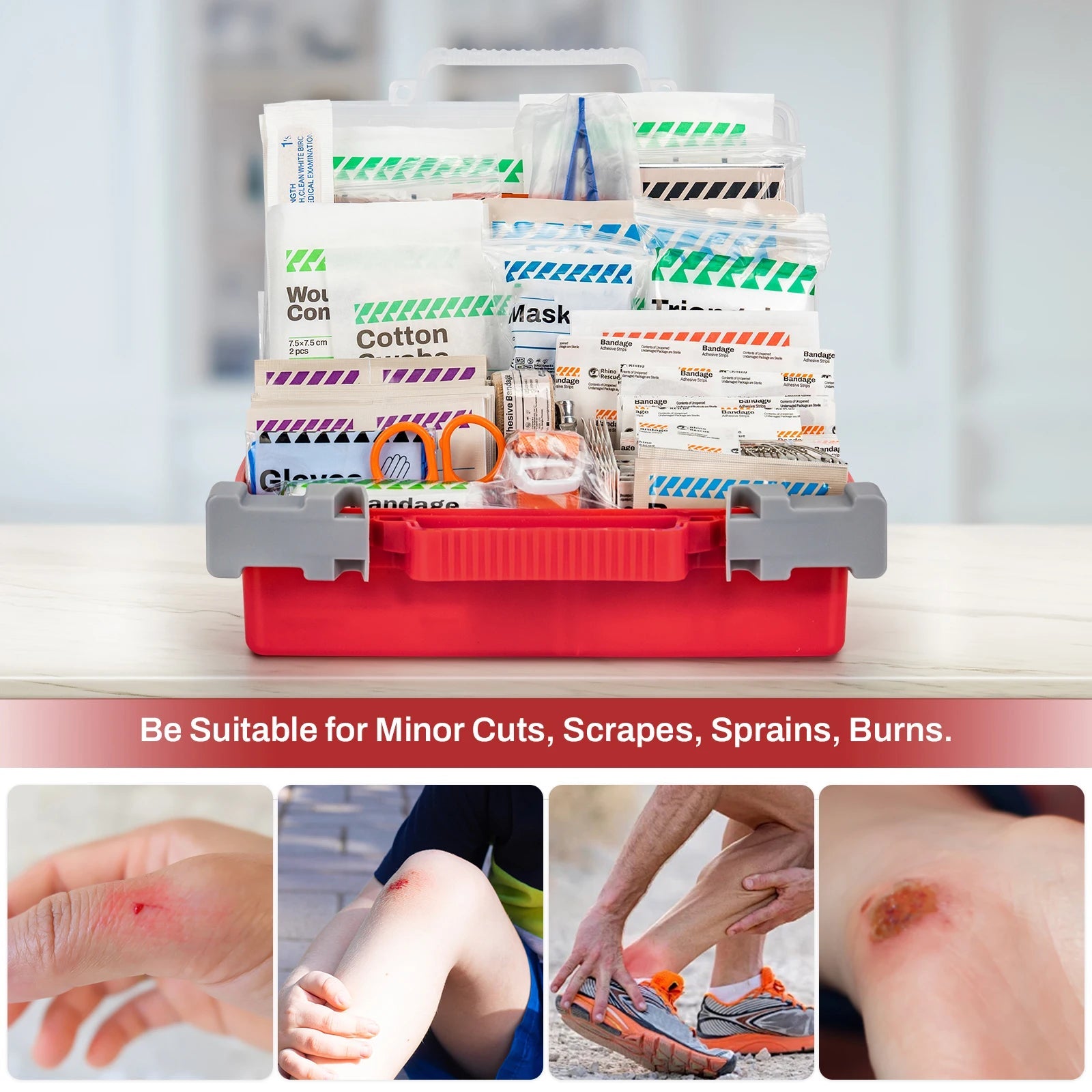 Rhino Rescue First Aid Kit: Home, Office, School, Car, Outdoor, Travel - silverfoxgoods