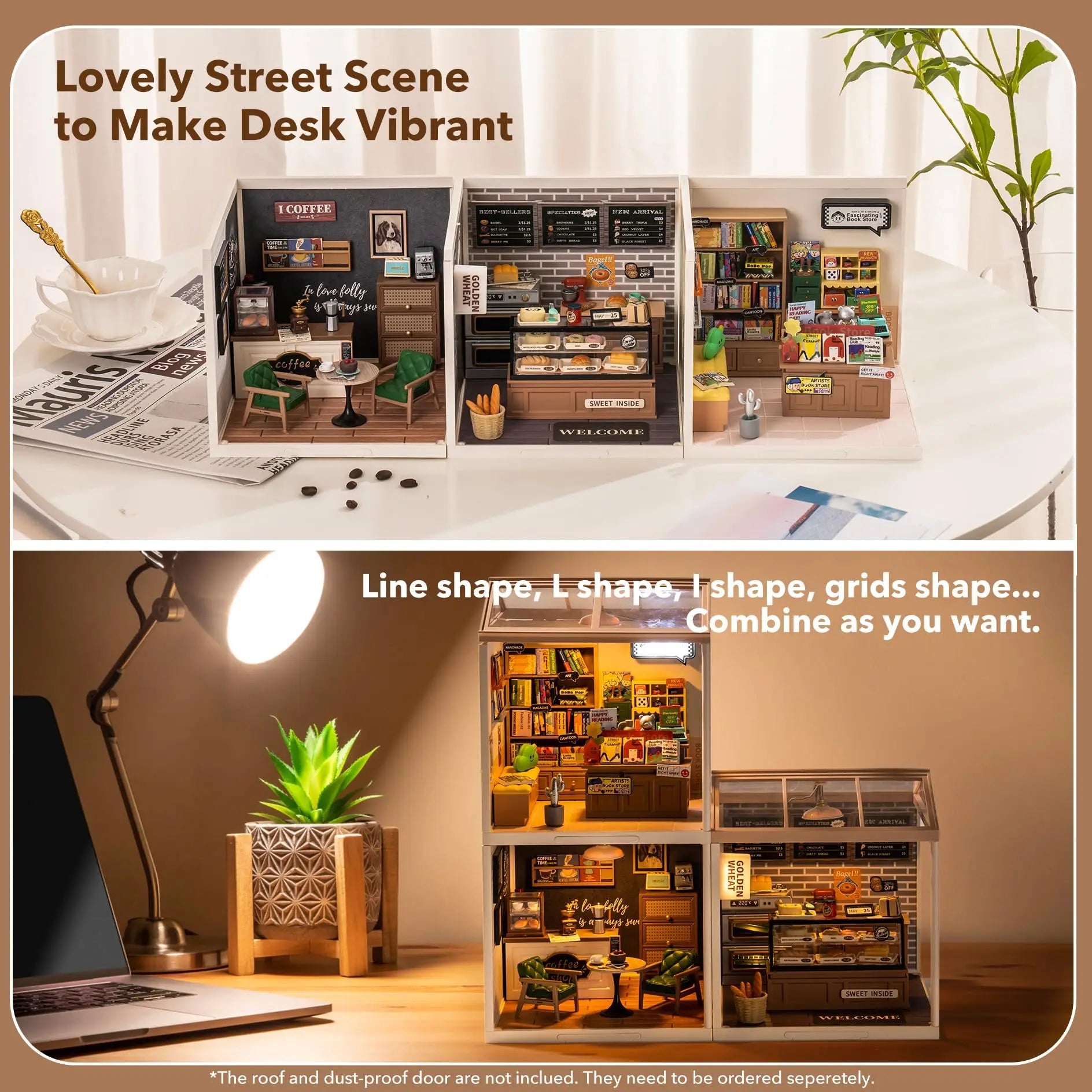 Robotime Rolife Super Creat Plastic DIY Miniature House Cafe Energy Supply Store Funny Toys Building Block Sets for Kids DW003 - silverfoxgoods