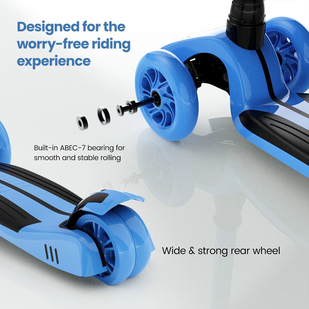 Sejoy Toddler Kick Scooter for Kids Childrens Foldable Seat Outside Bike Toy Scooter with Adjustable Height/Handlebars - silverfoxgoods