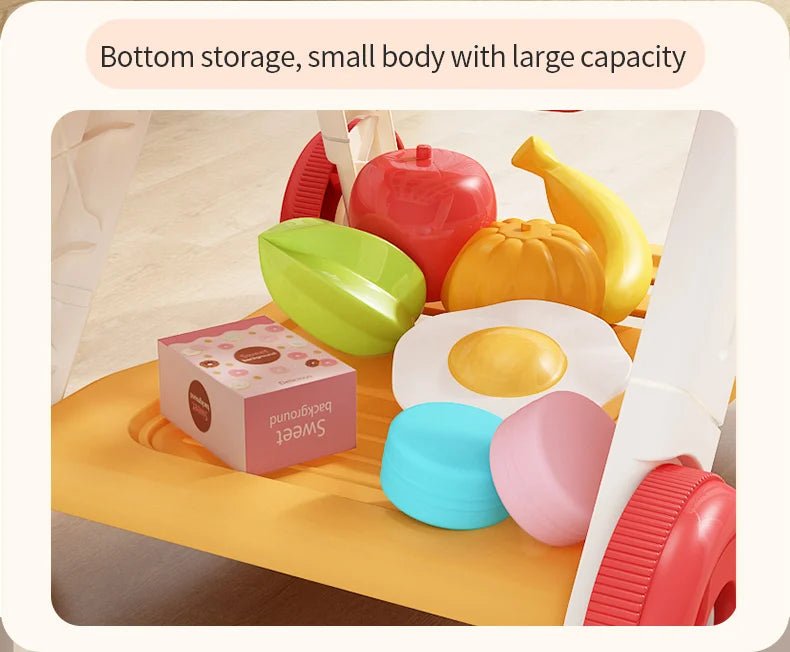 Shopping cart toy baby small trolley children play house fruit cut cut music kitchen supermarket men and girls - silverfoxgoods