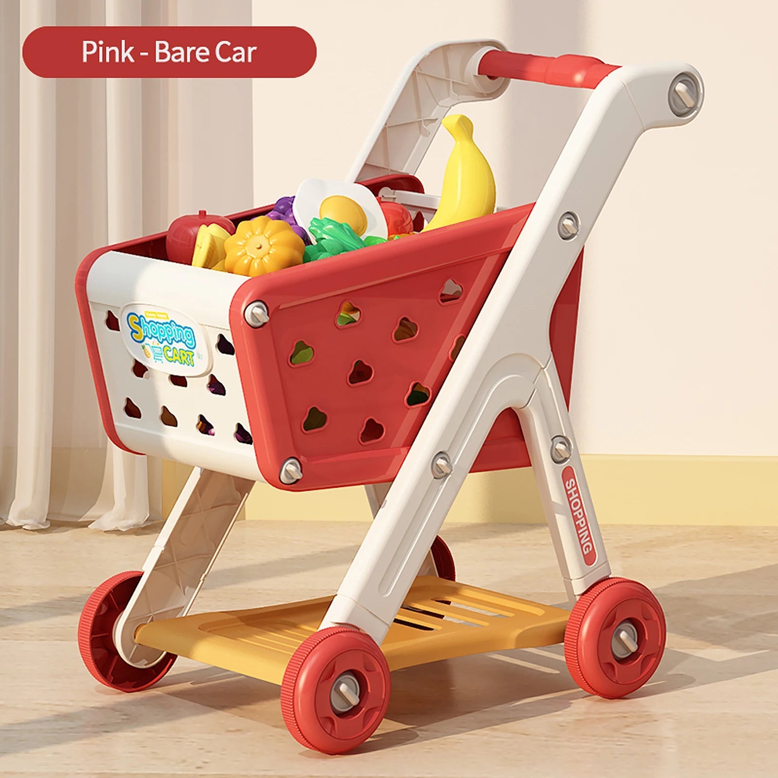 Shopping cart toy baby small trolley children play house fruit cut cut music kitchen supermarket men and girls - silverfoxgoods