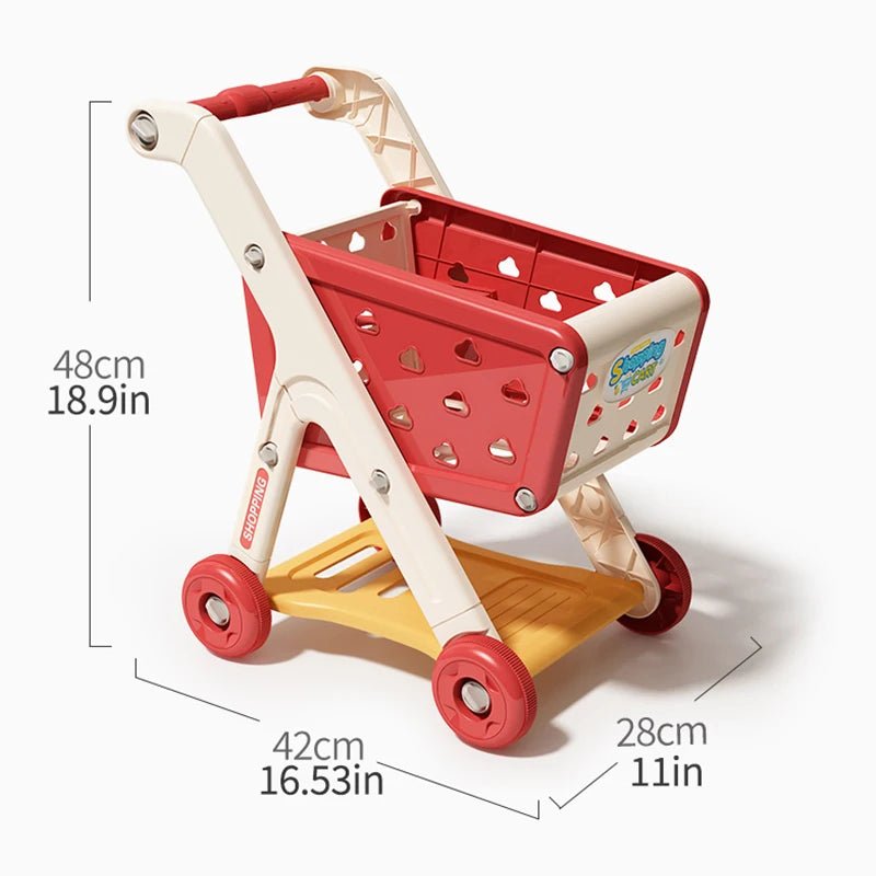 Shopping cart toy baby small trolley children play house fruit cut cut music kitchen supermarket men and girls - silverfoxgoods