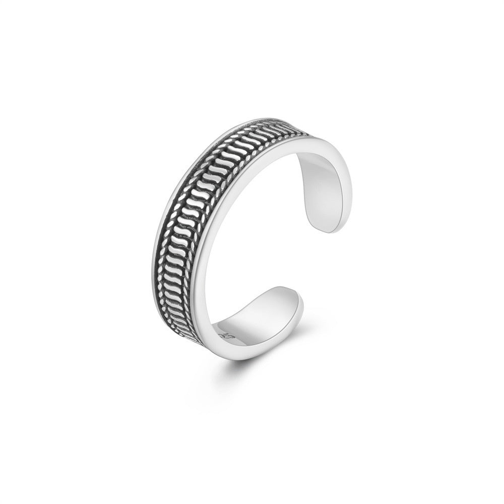 Silver, Silver Oxid,e Vintage S925 Pure Silver Lotus Beach Toe Ring - silverfoxgoods