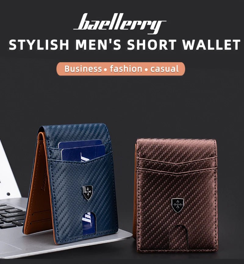 Slim Wallet for Men Leather Money Clip Men's Wallets RFID Blocking Front Pocket Bifold - silverfoxgoods