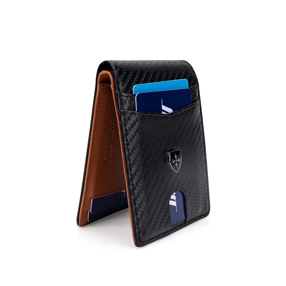 Slim Wallet for Men Leather Money Clip Men's Wallets RFID Blocking Front Pocket Bifold - silverfoxgoods