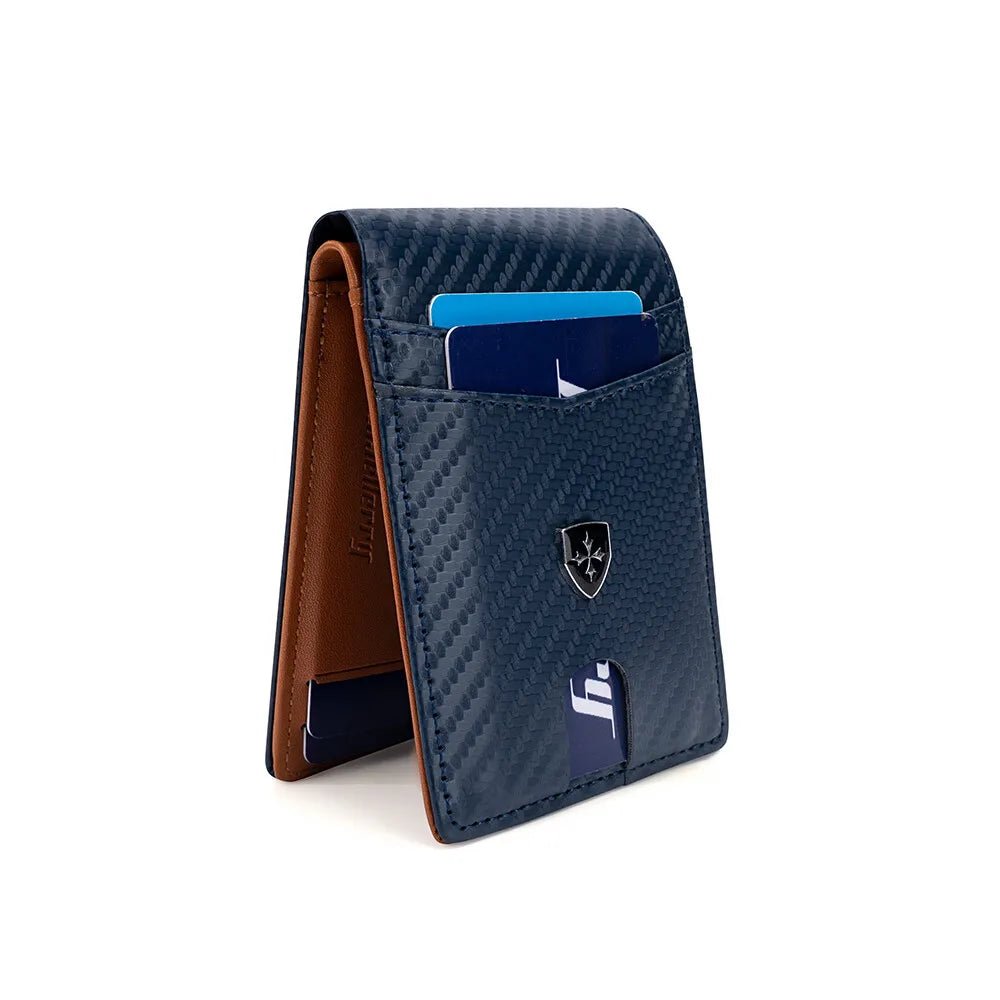 Slim Wallet for Men Leather Money Clip Men's Wallets RFID Blocking Front Pocket Bifold - silverfoxgoods