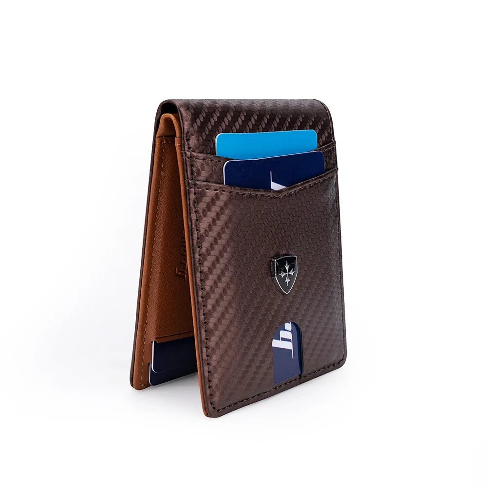 Slim Wallet for Men Leather Money Clip Men's Wallets RFID Blocking Front Pocket Bifold - silverfoxgoods