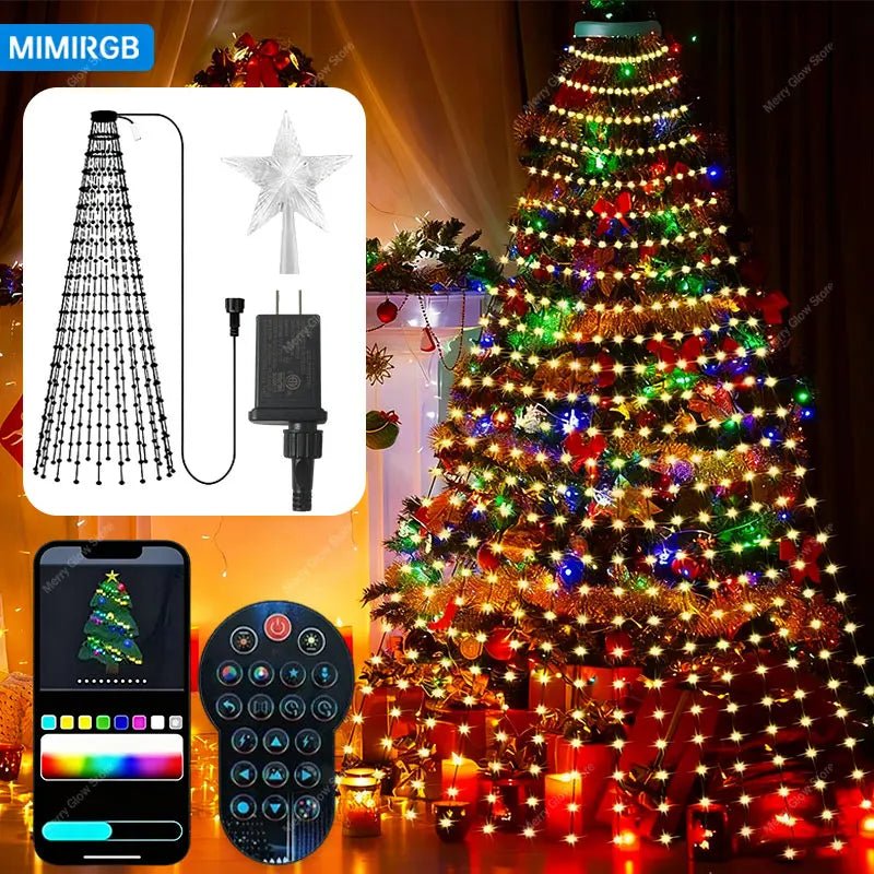 Smart Christmas Tree 2.1M – 400 LED RGB Fairy Lights with Remote & App Control - silverfoxgoods