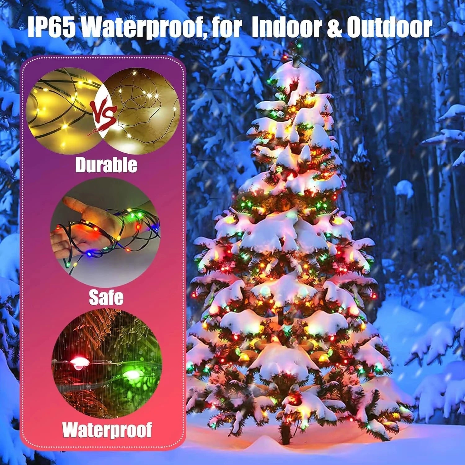 Smart Christmas Tree 2.1M – 400 LED RGB Fairy Lights with Remote & App Control - silverfoxgoods