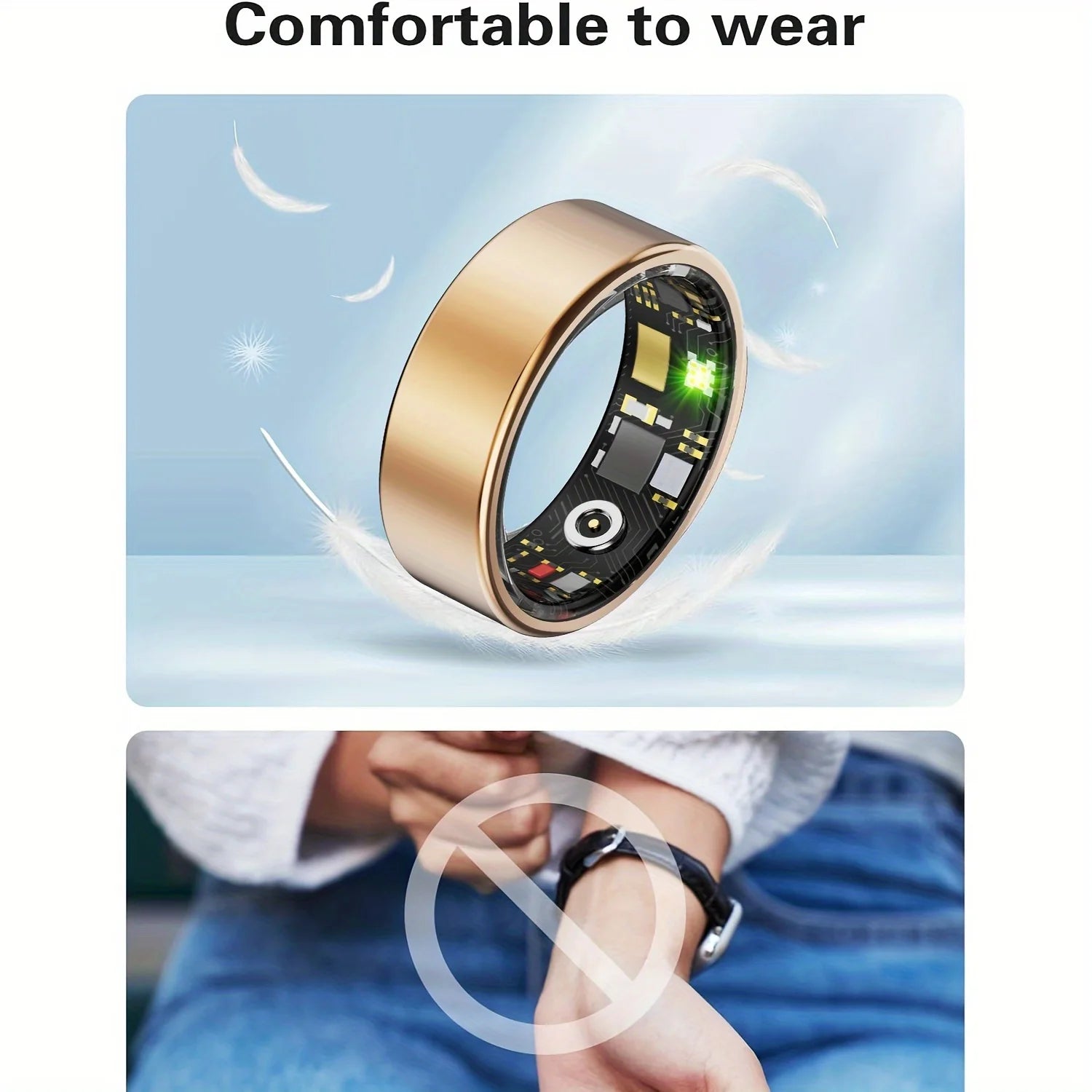 Smart ring, sleep tracking, motion monitoring, compatible with iPhone and Android, smart gift, suitable for women and men - silverfoxgoods