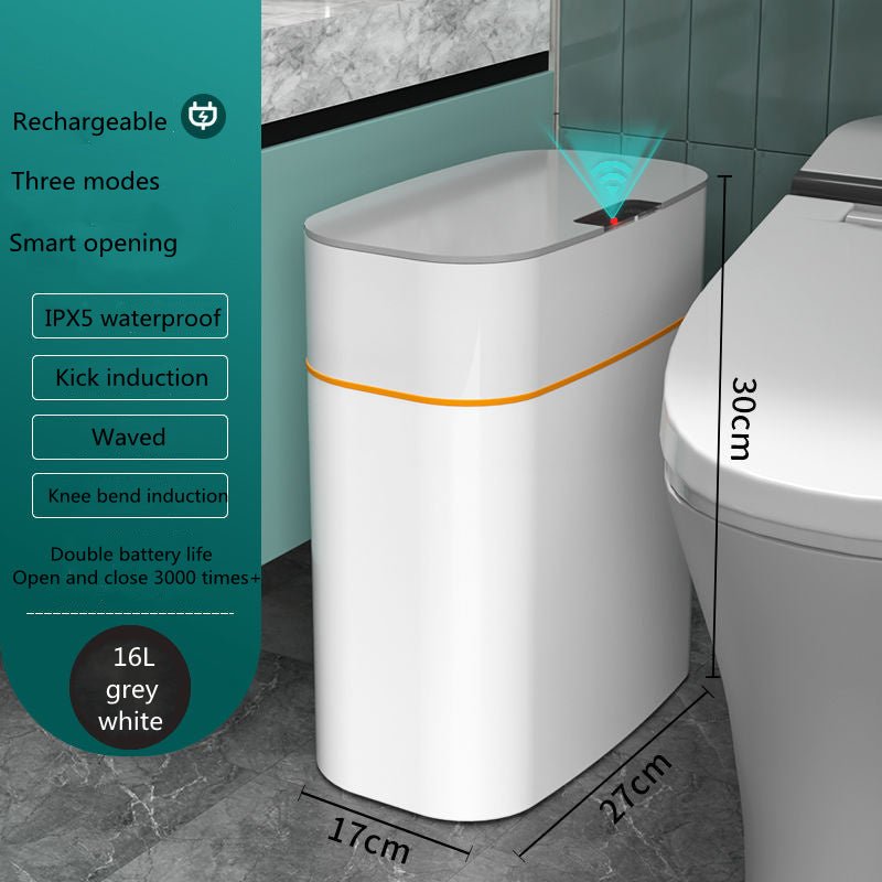 Automatic Smart Trash Can with Lid for Bedroom & Living Room - silverfoxgoods
