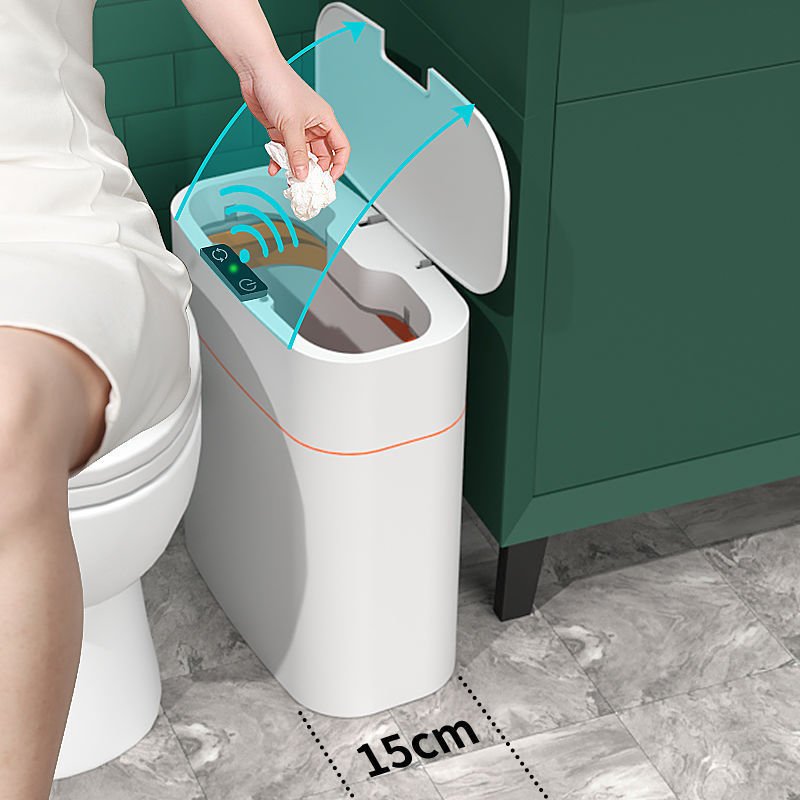 Automatic Smart Trash Can with Lid for Bedroom & Living Room - silverfoxgoods