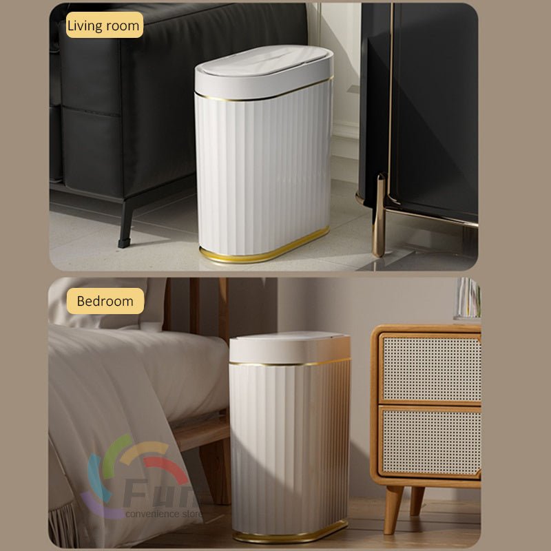 Automatic Smart Trash Can with Lid for Bedroom & Living Room - silverfoxgoods