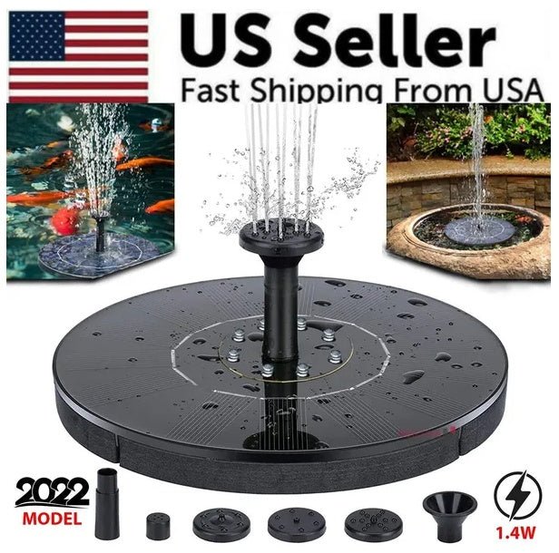 1.4W Solar Bird Bath Fountain| Silver Fox Goods