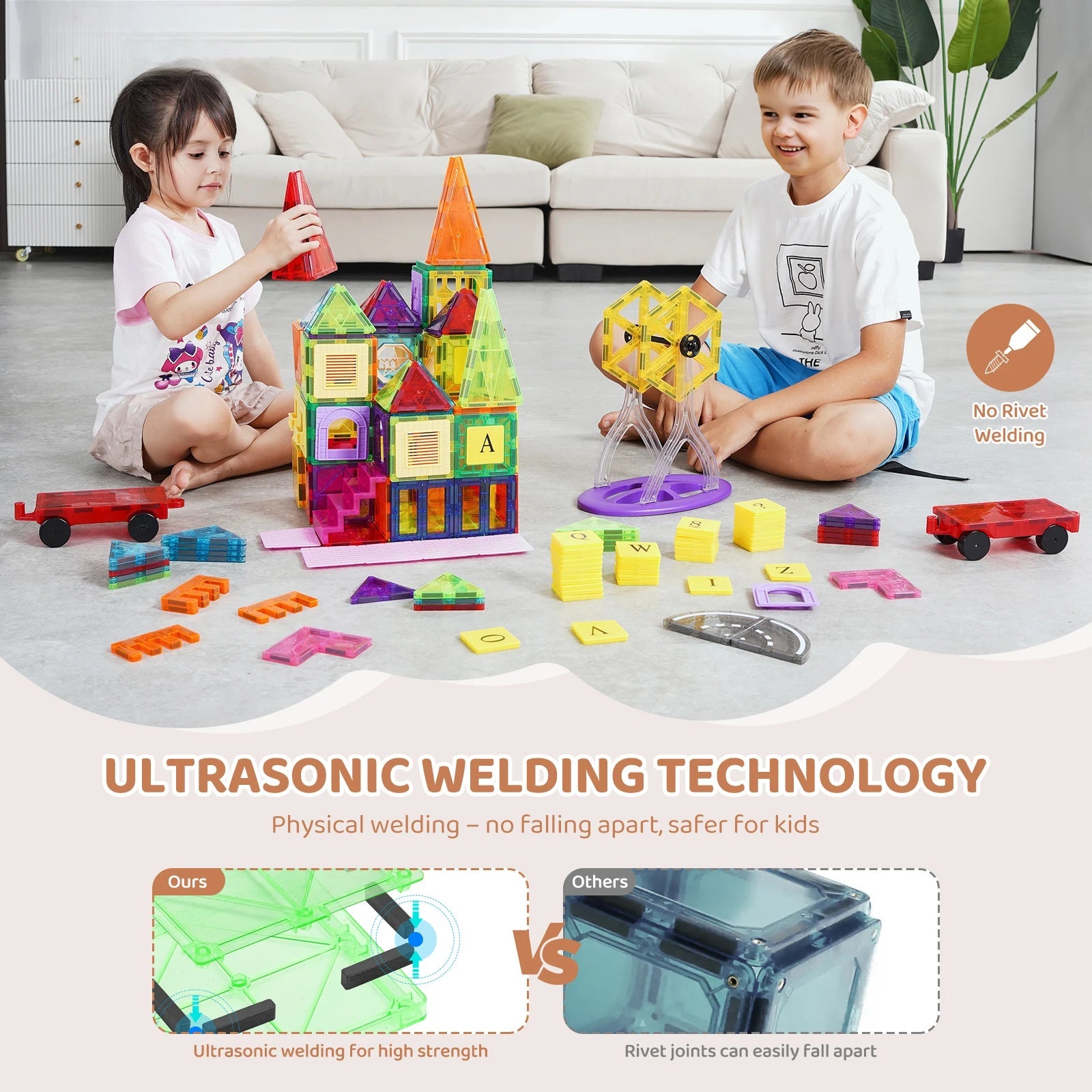 SucceBuy Magnetic Tiles Set - Educational Montessori Toys for Kids - silverfoxgoods