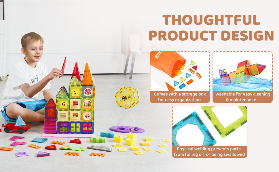 SucceBuy Magnetic Tiles Set - Educational Montessori Toys for Kids - silverfoxgoods