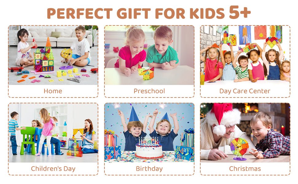 SucceBuy Magnetic Tiles Set - Educational Montessori Toys for Kids - silverfoxgoods