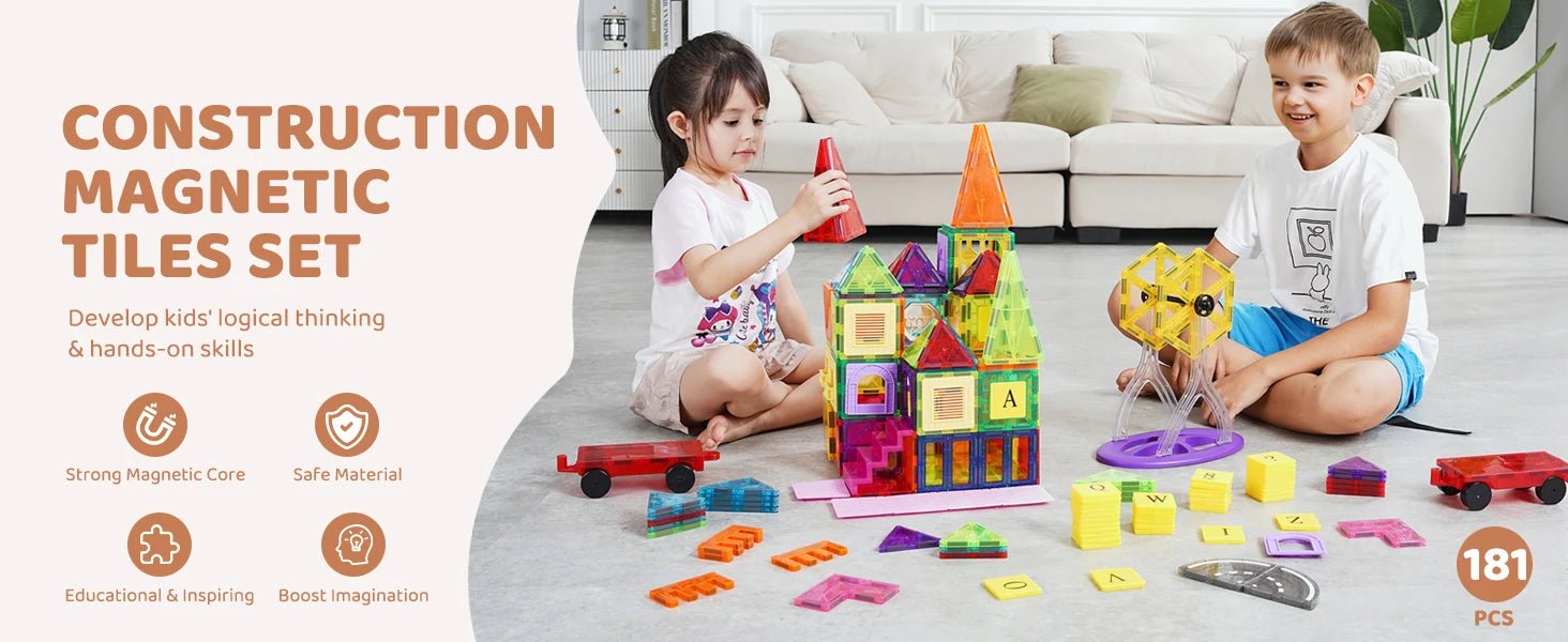 SucceBuy Magnetic Tiles Set - Educational Montessori Toys for Kids - silverfoxgoods