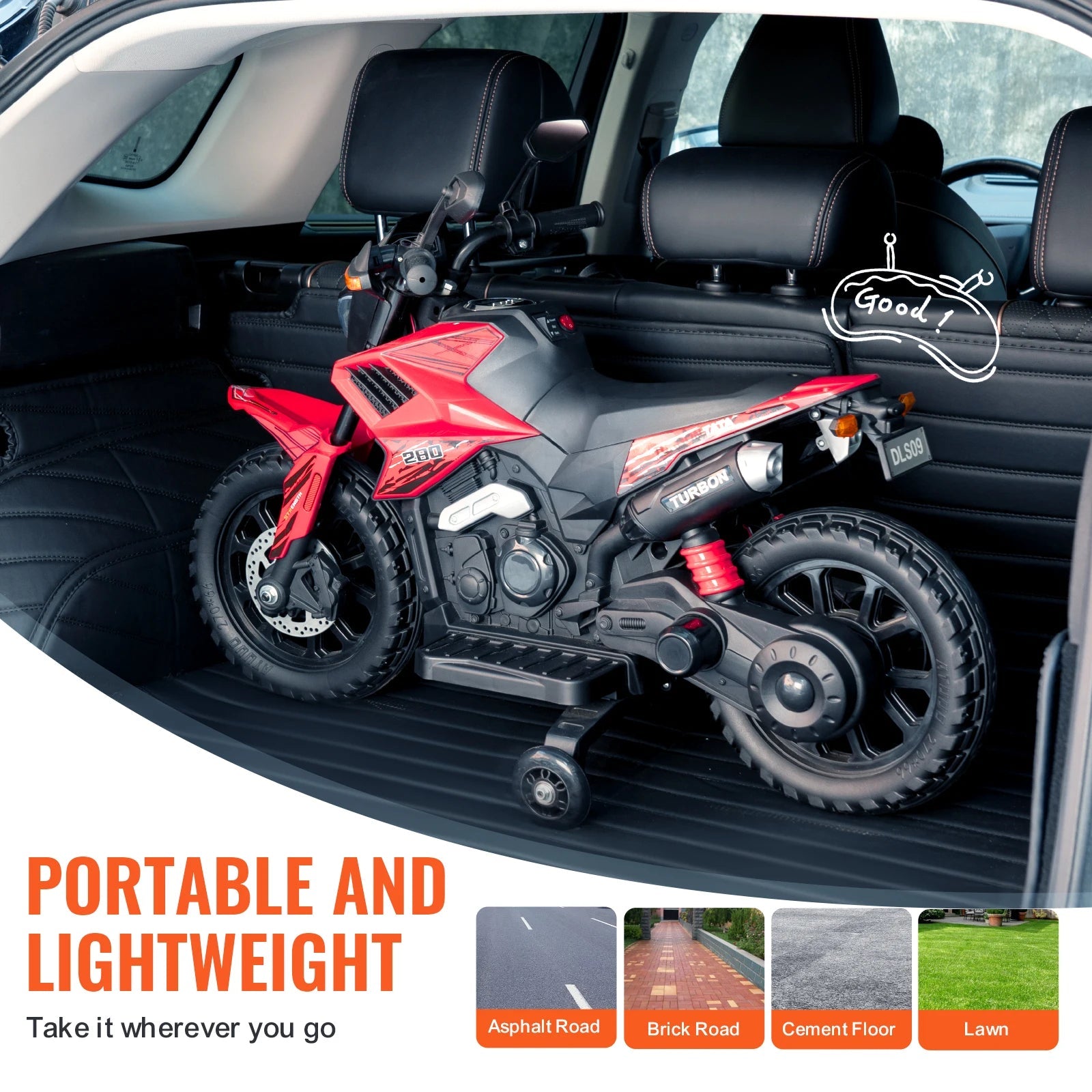 SucceBuy 6/12V Kids Electric Ride-On Motorcycle – Bluetooth, Music & Headlight - silverfoxgoods