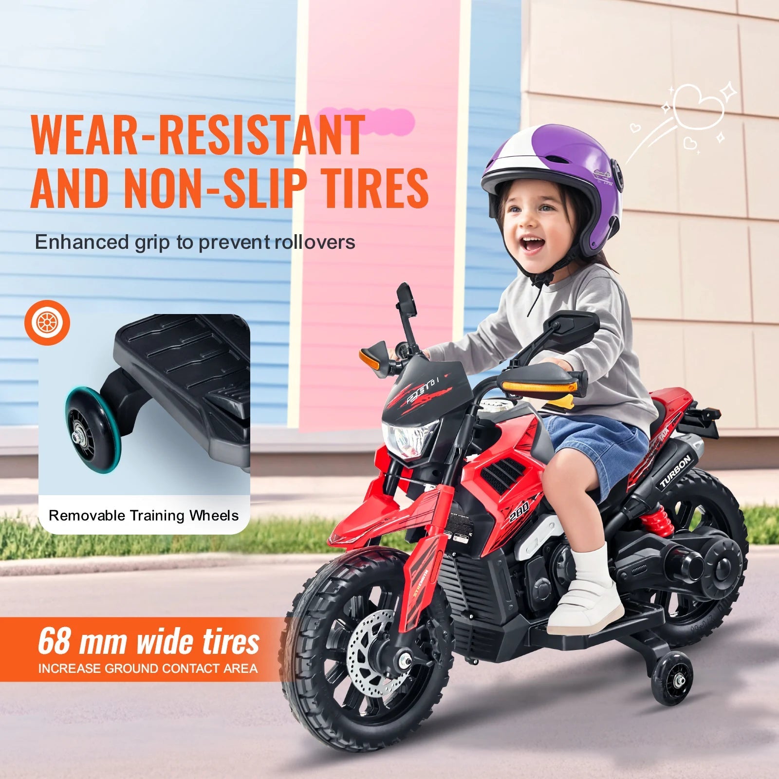 SucceBuy 6/12V Kids Electric Ride-On Motorcycle – Bluetooth, Music & Headlight - silverfoxgoods