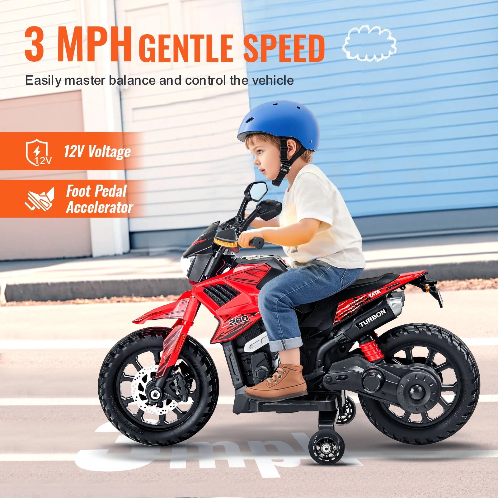 SucceBuy 6/12V Kids Electric Ride-On Motorcycle – Bluetooth, Music & Headlight - silverfoxgoods