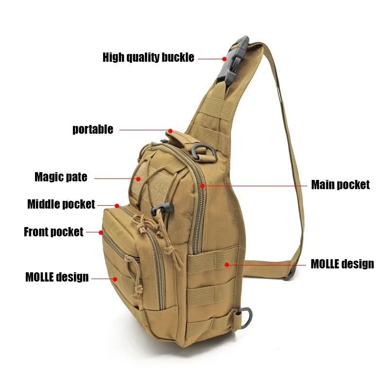 Tactical Shoulder Backpack Rover EDC Outdoor CCW Sling Bag Waterproof Hiking Camping Pack Concealed Range Bag Hunting Daypack - silverfoxgoods