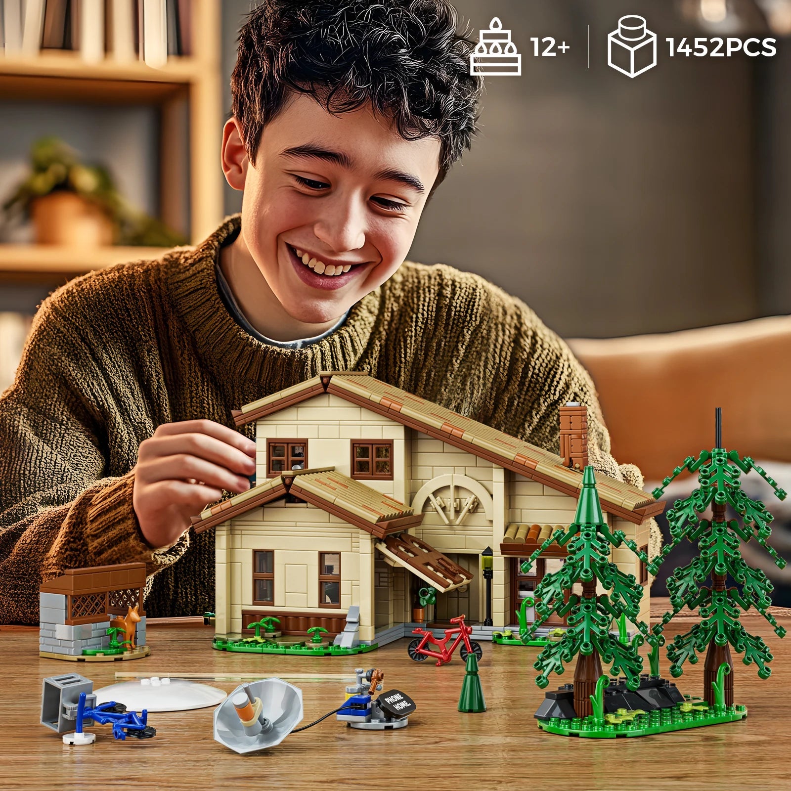 The Extra - Terrestrial House Building Blocks Set Christmas Gift for Fans and Adults (1452 PCS) - silverfoxgoods