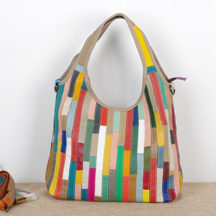 The First Layer Of Color Stripes Casual shoulder Messenger Bag - silverfoxgoods
