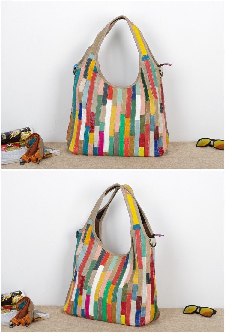 The First Layer Of Color Stripes Casual shoulder Messenger Bag - silverfoxgoods