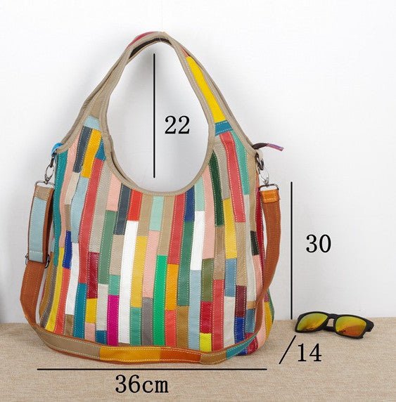 The First Layer Of Color Stripes Casual shoulder Messenger Bag - silverfoxgoods