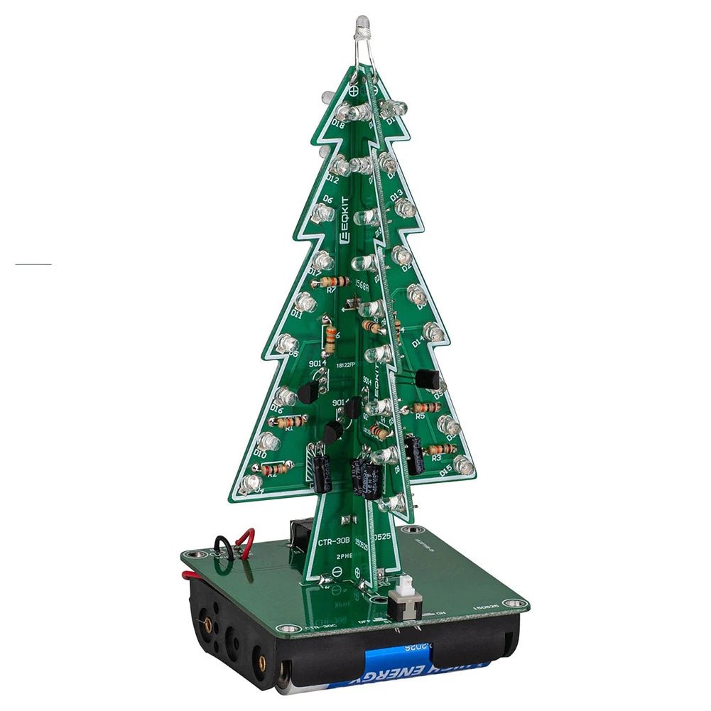 Three-Dimensional 3D Christmas Tree LED DIY Kit Red/Green/Yellow 7 Color LED Flash Circuit Board Christmas Tree Assemble Kit