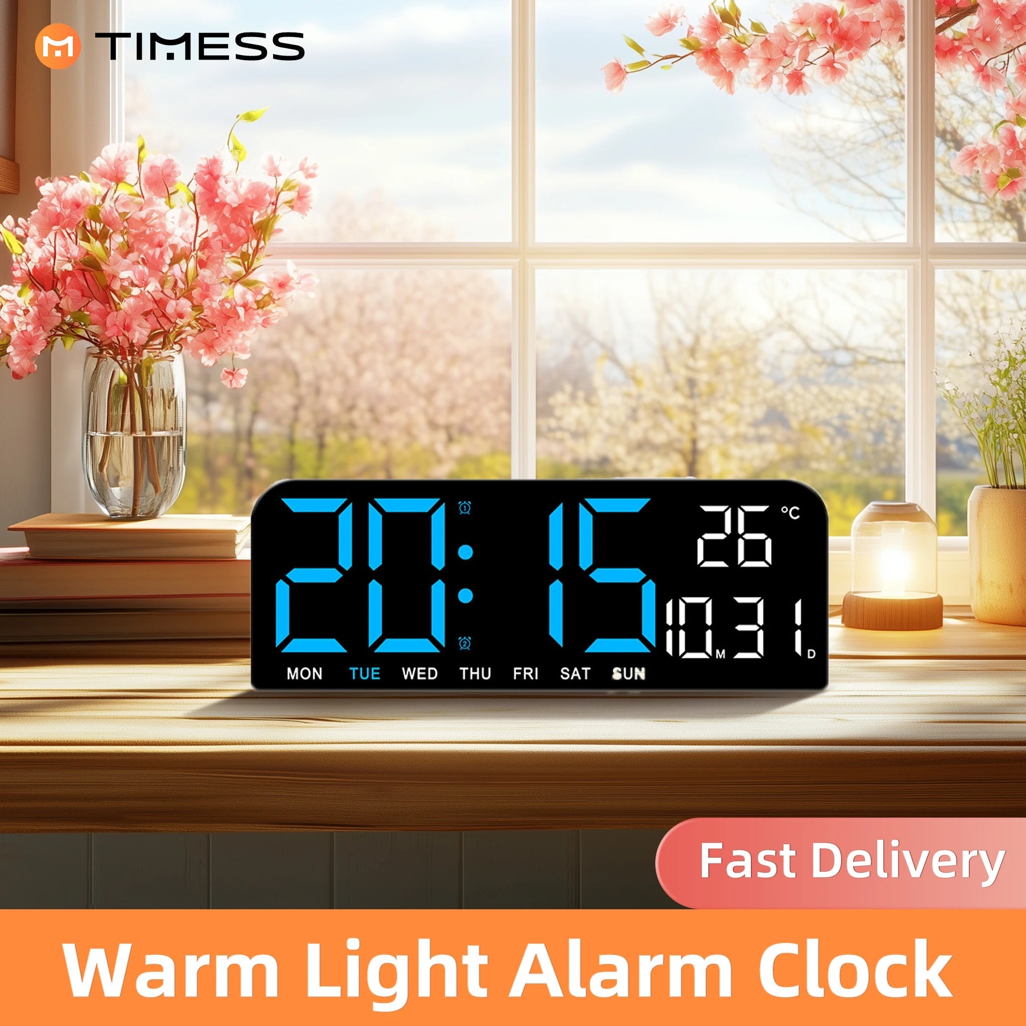 Large Display USB Alarm Clock with Weekly Date & Temp - silverfoxgoods